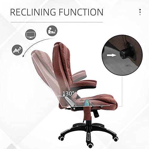 Vinsetto Ergonomic Vibrating Massage Office Chair High Back Executive Heated Chair with 6 Point Vibration Reclining Backrest Padded Armrest Red