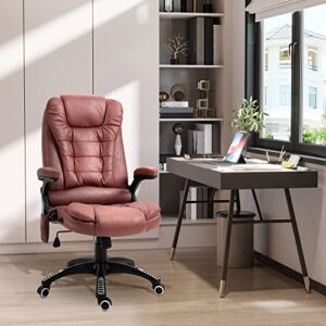 Vinsetto Ergonomic Vibrating Massage Office Chair High Back Executive Heated Chair with 6 Point Vibration Reclining Backrest Padded Armrest Red