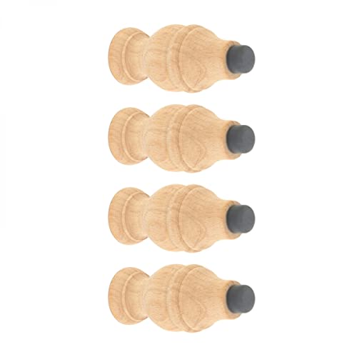 Renovators Supply Manufacturing Door Stoppers 3 5/8 in. Wall Mount Victorian Unfinished Wooden Door Bumper Stops Pack of 4