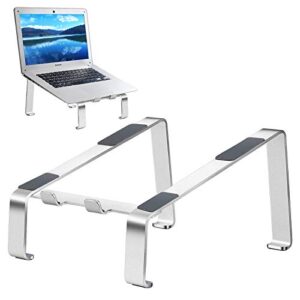 liiamoar laptop stand, aluminum computer riser, ergonomic laptops elevator for desk, metal holder compatible with 10 to 17.3 inches notebook computer, (silver)