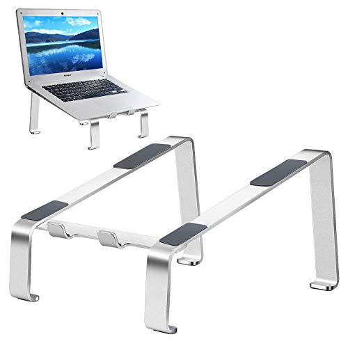 LIIAMOAR Laptop Stand, Aluminum Computer Riser, Ergonomic Laptops Elevator for Desk, Metal Holder Compatible with 10 to 17.3 Inches Notebook Computer, (Silver)