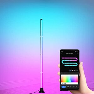 floor lamp, modern style, color changing, corner lamp with wifi app control, 64+ scene mode, creative diy mode, music sync, led floor lamp for bedroom living room, game room, atmosphere light