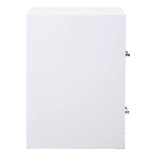 OSP Home Furnishings 2 Drawer Locking Metal File Cabinet, White