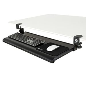 ergoactive extra wide under desk keyboard tray with clamp on easy installation, fits full size keyboard and mouse, office, home, school, gaming keyboard tray (32″ x 12.2″)