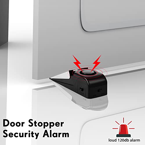 8 Pieces Door Stop Alarm Door Stopper with 120DB Security Alarm Door Stopper Wedge Door Stops Alarm for Travel Apartment Home House Door Stoppers Safety Tools