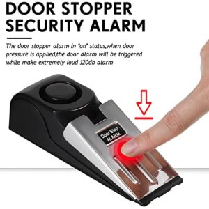 8 Pieces Door Stop Alarm Door Stopper with 120DB Security Alarm Door Stopper Wedge Door Stops Alarm for Travel Apartment Home House Door Stoppers Safety Tools