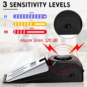 8 Pieces Door Stop Alarm Door Stopper with 120DB Security Alarm Door Stopper Wedge Door Stops Alarm for Travel Apartment Home House Door Stoppers Safety Tools