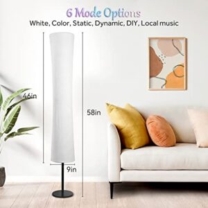 sdaiv RGB Led Floor Lamps, DIY Mode Color Changing Lamp with Alexa & Google APP Control, Music Sync Light for Living Room Bedroom (Round)