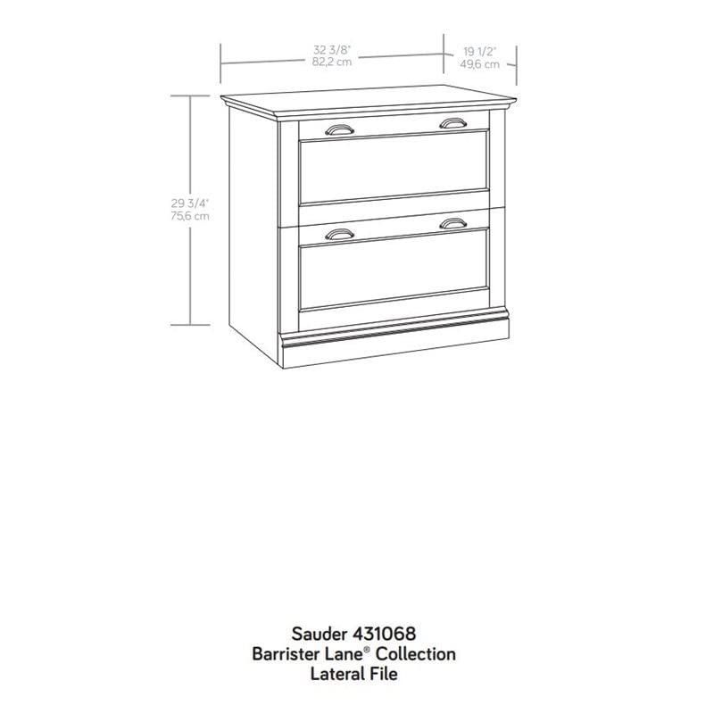 Sauder Barrister Lane 2-Drawer Lateral File Cabinet in Salt Oak, Salt Oak Finish