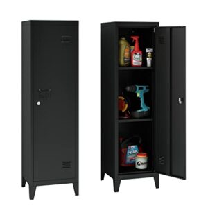 Metal Locker Storage Cabinet Lockable File Cabinet Kids Lockers Cabinet with 3 Shelves for Bedroom School Gym Office Garage