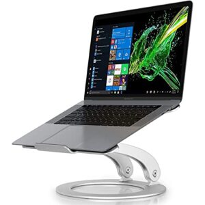 jzbrain adjustable laptop stand, portable computer stand for 15.6inch laptops, ergonomic laptop stand for desk, foldable laptop holder compatible with 10-15.6inch laptops – silver