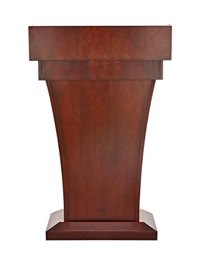 Adir Podium Stand Wood - Height 37.5" Pulpits for Churches, Reception Desk Lectern with Spacious Drawer for Hotels, Seminars, Weddings, and Classrooms (Mahogany)