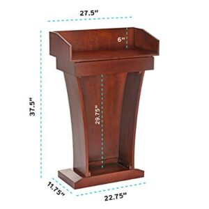 Adir Podium Stand Wood - Height 37.5" Pulpits for Churches, Reception Desk Lectern with Spacious Drawer for Hotels, Seminars, Weddings, and Classrooms (Mahogany)