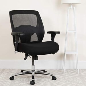 Flash Furniture HERCULES Series 24/7 Intensive Use Big & Tall 500 lb. Rated Black Mesh Executive Ergonomic Office Chair with Ratchet Back