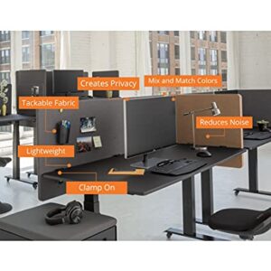 Stand Up Desk Store ReFocus Clamp-on Acoustic Desk Divider Privacy Panel That Reduces Noise and Visual Distractions (Cool Gray, 47.25" X 23.6")