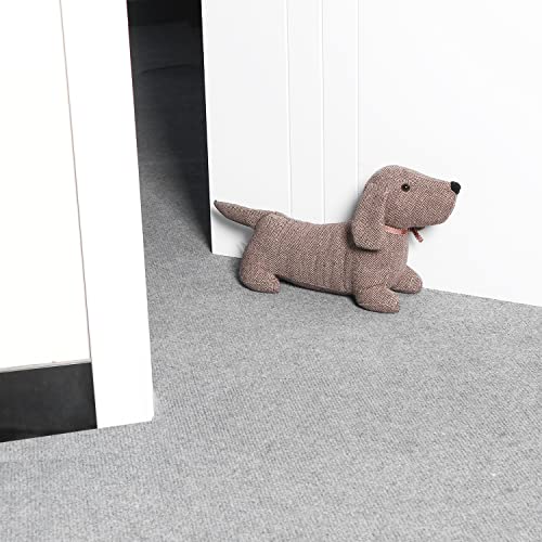 CERAYOU Cute Animals Decorative Door Stoppers, Soft Durable Fabric Weighted Interior Wall Protector for Home & Office, Anti Collision Heavy Duty Compact Floor Decor Book Stopper, Brown Dog
