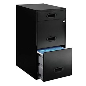 Realspace® SOHO 18"D 3-Drawer Organizer Vertical File Cabinet, Black