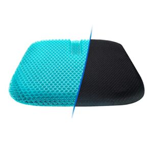 gel seat cushion for office chair, office chair cushion for butt, enhanced double honeycomb seat cushion, help in relieving back pain & sciatica pain, non-slip cushion for the car, office, wheelchair