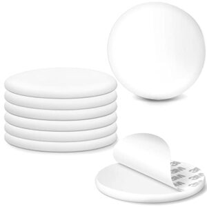 white large door stoppers wall protector 3.15″ (6 pcs), silicone door bumper, self adhesive quiet shock absorbent wall door knob door stop for wall furniture-door handle protector