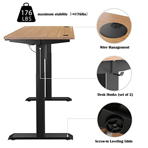 Meilocar Height Adjustable Electric Standing Desk, Sit Stand Computer Desk with Memory Controller, Home Office Desk Computer Workstation 48" x 24" Tabletop (White Top + White Frame)