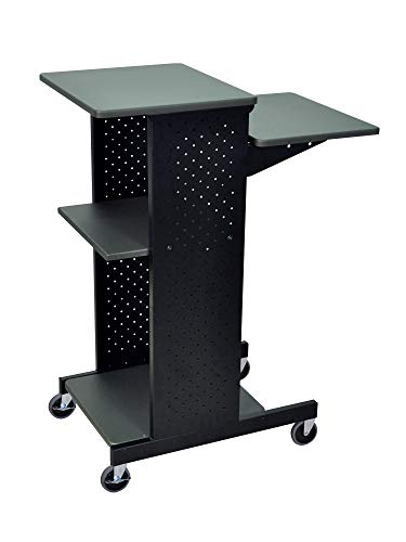 Luxor Gray 4 Shelf Mobile Presentation Station