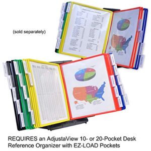 Ultimate Office AdjustaView 10-Pocket Desk Reference Organizer Add-On with Easy-Load Pockets (Add-On Module Only) (Colored Pockets)