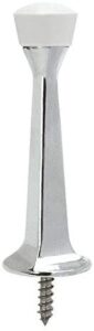 10 pack – designers impressions polished chrome heavy duty solid rigid door stop w/ rubber tip : 2113