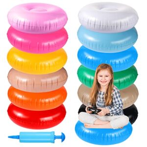 12 pcs flexing seating for classroom elementary inflated wobble cushion wiggle seat with pump for sensory kids and adhd kids portable sensory cushion seat for school classroom home office yoga