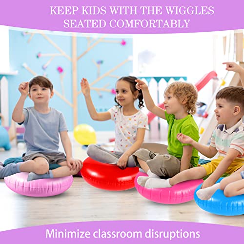 12 Pcs Flexing Seating for Classroom Elementary Inflated Wobble Cushion Wiggle Seat with Pump for Sensory Kids and ADHD Kids Portable Sensory Cushion Seat for School Classroom Home Office Yoga