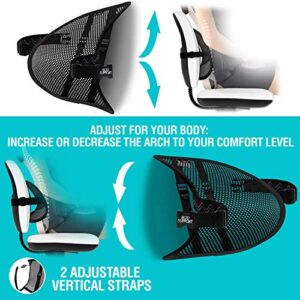 BOD Lumbar Mesh Back Support - Bring Comfort to an Office Chair, Car, and Truck Seat Lower Back Pain Relief Behind Your Desk for All Day Pillow Like Comfort