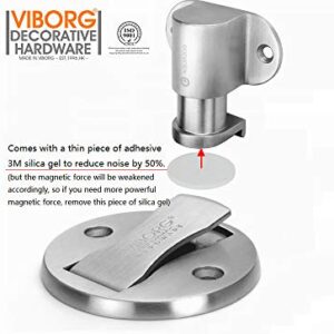 VIBORG Deluxe Solid SUS304 Stainless Steel Casting Adjustable Floor Mount Mounted Magnetic Door Stopper Doorstop Door Stop, RS-40F (1)