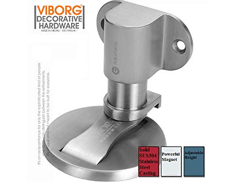 VIBORG Deluxe Solid SUS304 Stainless Steel Casting Adjustable Floor Mount Mounted Magnetic Door Stopper Doorstop Door Stop, RS-40F (1)