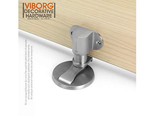 VIBORG Deluxe Solid SUS304 Stainless Steel Casting Adjustable Floor Mount Mounted Magnetic Door Stopper Doorstop Door Stop, RS-40F (1)