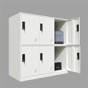 mecolor full white color 6 door metal locker cabinet used for gym staff in office school or home