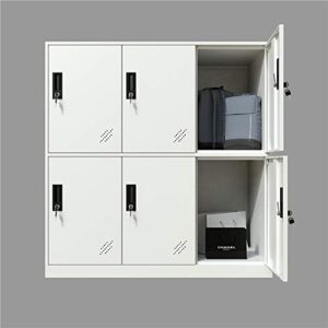 MECOLOR Full White Color 6 Door Metal Locker Cabinet Used for Gym Staff in Office School or Home