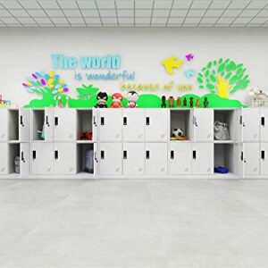 MECOLOR Full White Color 6 Door Metal Locker Cabinet Used for Gym Staff in Office School or Home