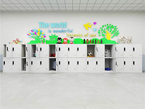 MECOLOR Full White Color 6 Door Metal Locker Cabinet Used for Gym Staff in Office School or Home