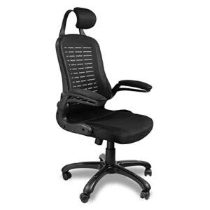 halter ergonomic office chair with headrest lumbar support mesh office chair with wheels black