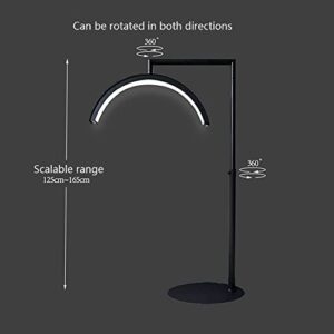 CEUGS 40W LED Moon Light Black White Lashes Light Half Ring Floor Lamp Led Lash Light for Tattoo Beauty Salon Eyelash Makeup Lamp