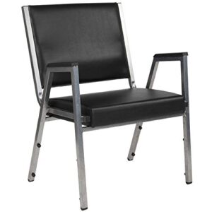 EMMA + OLIVER 1000 lb. Rated Black Antimicrobial Vinyl Bariatric Medical Reception Arm Chair