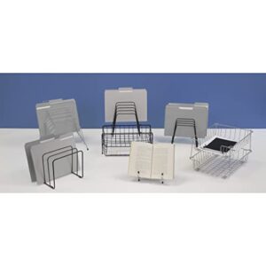 Fellowes Catalog Rack, 4 Compartment, Wire, Silver (1040201)