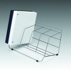 Fellowes Catalog Rack, 4 Compartment, Wire, Silver (1040201)
