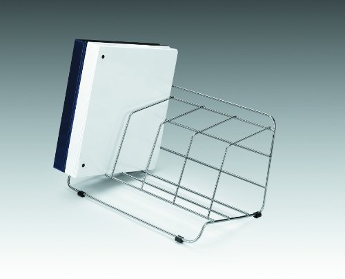 Fellowes Catalog Rack, 4 Compartment, Wire, Silver (1040201)