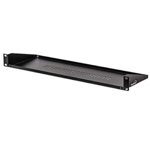 navepoint rack mount keyboard shelf shelves 19 inch 1u black 6 inches (150mm) deep – black