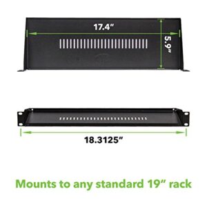 NavePoint Rack Mount Keyboard Shelf Shelves 19 Inch 1U Black 6 Inches (150mm) deep - Black