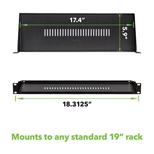 NavePoint Rack Mount Keyboard Shelf Shelves 19 Inch 1U Black 6 Inches (150mm) deep - Black