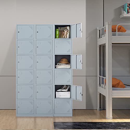 Letaya Metal Lockers for Employees,71" Steel Storage Cabinet with 6 Door Lockable for Office Staff,Home Sundries,Gym,School (Gray)