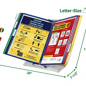 Tarifold Desktop Reference System With 10 Display Pockets, Assorted Colors, 20 Sheet Capacity (D291)