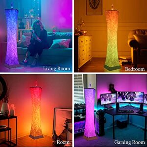 PARTPHONER RGBW Floor Lamp for Living Room 61 Inch, APP and Remote Control Modern Soft Light Corner Lamp, Multi-Color Mood Lighting Cool Standing Light for Bedroom Game Room Office