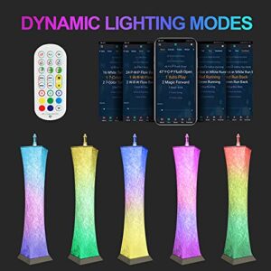 PARTPHONER RGBW Floor Lamp for Living Room 61 Inch, APP and Remote Control Modern Soft Light Corner Lamp, Multi-Color Mood Lighting Cool Standing Light for Bedroom Game Room Office